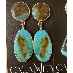 Native American Navajo handmade Royston Turquiose Earrings.